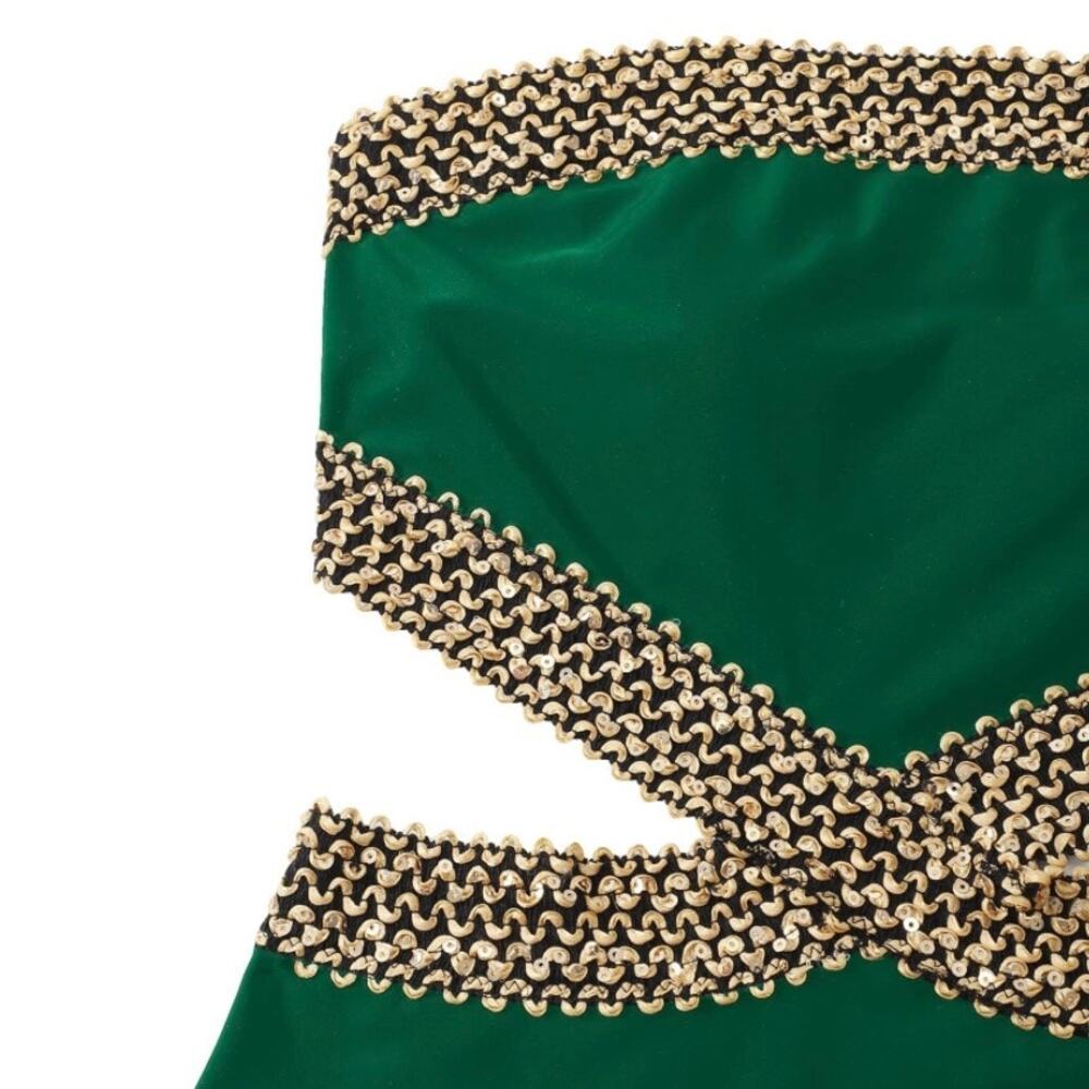 Militia Women Green Cutout One Piece Swimsuit High Waist Strappy S NWT - Picture 6 of 9
